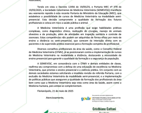Carta de repúdio a portaria do MEC que permite EAD na Medicina Veterinária